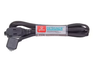 Globe Electric 9' 3 Outlet Extension Cord Black