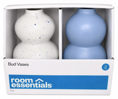 2pk Bud Vases 6"