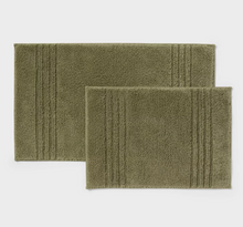 Load image into Gallery viewer, 2pc 17"x24" and 20"x34" Bath Rug Set Moss Green
