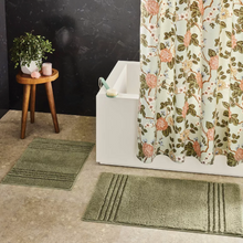 Load image into Gallery viewer, 2pc 17"x24" and 20"x34" Bath Rug Set Moss Green
