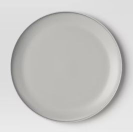 10" Gray Plastic Dinner Plate