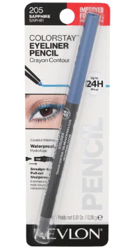 Revlon ColorStay Waterproof Eyeliner Pencil, Built-In Sharpener, 205 Sapphire
