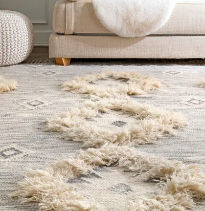 Savannah Moroccan Fringe Area R'ug Beige 9'x12
