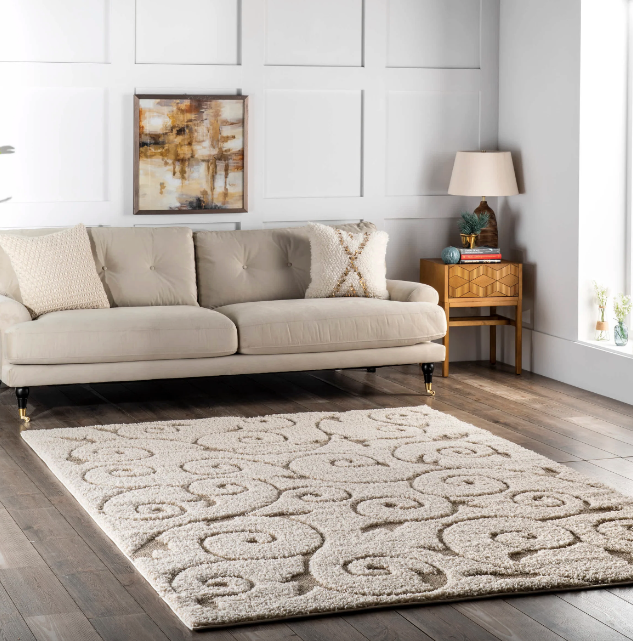 Maisha Abstract Shag Cream 8' x 8' Square Rug