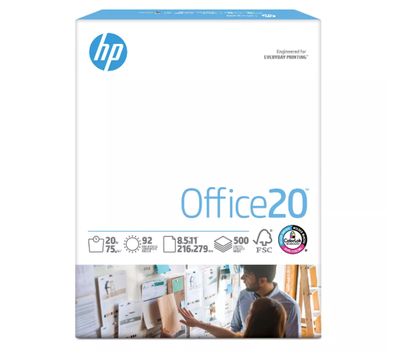 HP Office Paper 500-ct.: 8.5x11 Inch Letter Size, 92 Brightness