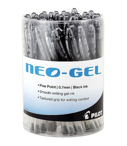 Pilot Neo-Gel Gel Pens, Fine Point, Black Ink, 48/Pack