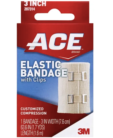 ACE Bandage, Elastic, with Clips, 3 Inch