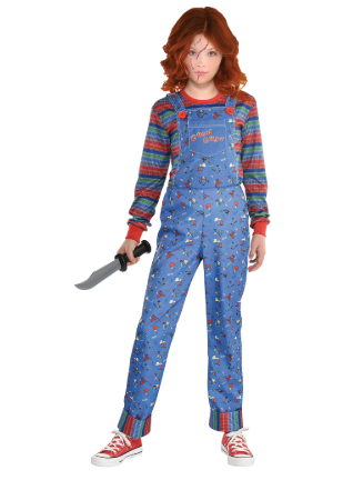 Chucky Halloween Costume for Girls, Child’s Play, Includes Jumpsuit - XL
