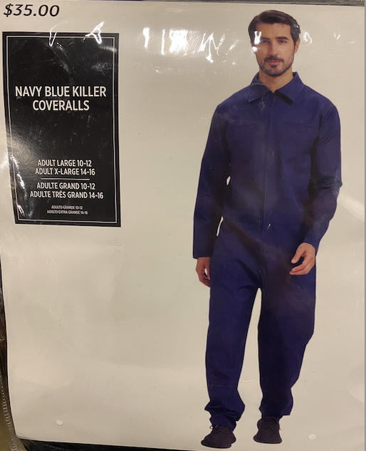 Navy Blue Killer Coveralls Adult Large / Extra Large