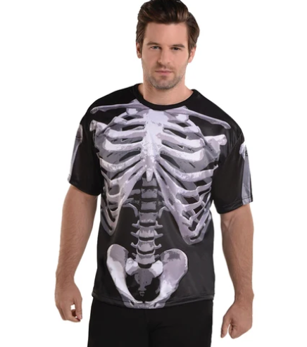 Adult Black & Bone T-Shirt - Skeleton
