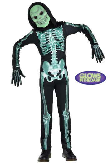 4pc. Child Glow in the Dark Skeleton Costume: Child Small 4/6