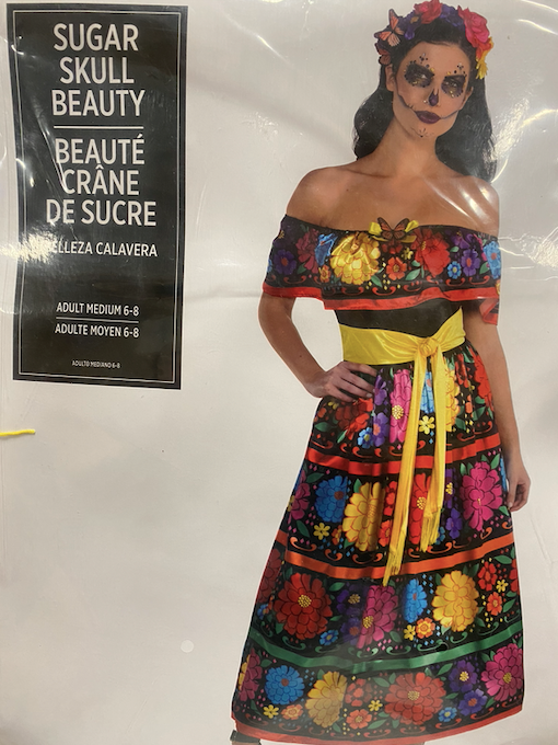 Sugar Skull Beauty Costume: Adult Medium 6/8