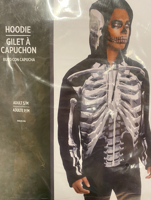Skeleton Hoodie: Adult S/M