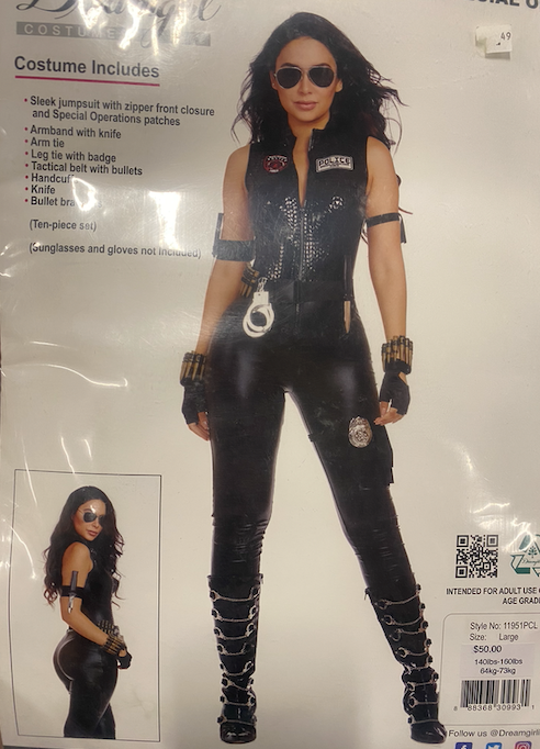10pc. Woman Special Ops Police Costume: Large
