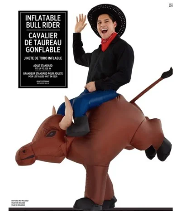 Inflatable Bull Rider Costume: One Size