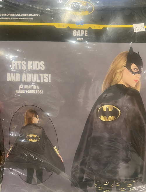 Batman Cape - Fits Kids & Adults