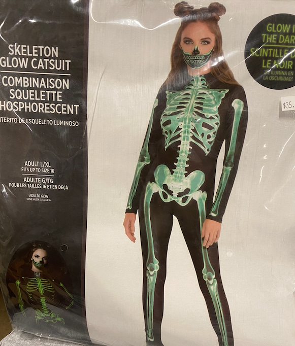 Skeleton Glow Catsuit: Adult L/XL