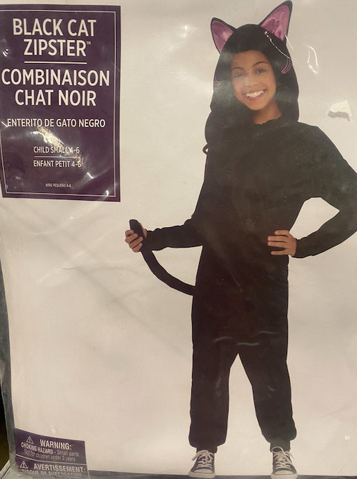 Black Cat Zipster Costume: Youth Small 4-6