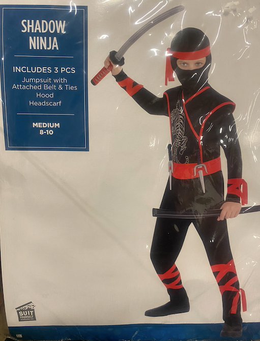 Shadow Ninja Costume: Youth Medium 8-10
