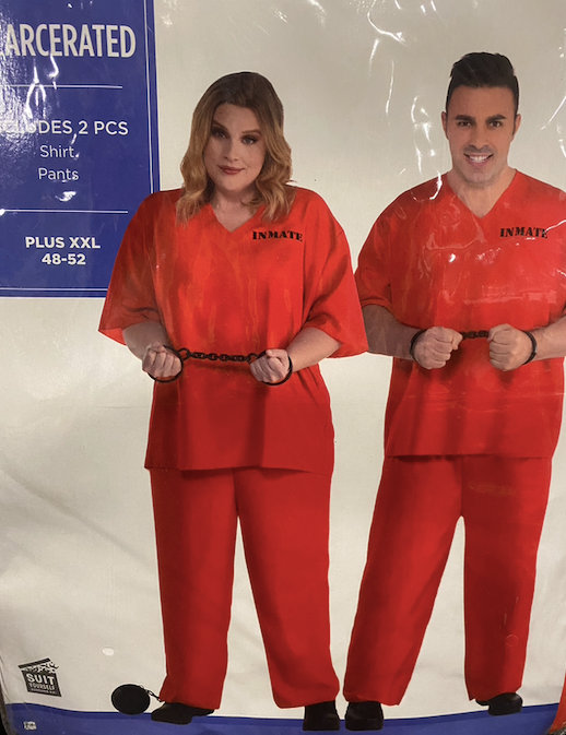 Inmate Costume: Adult Unisex Plus XXL 48-52