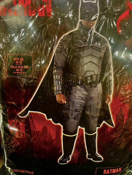 4pc. Batman Costume: Adult Plus XXL 48-52