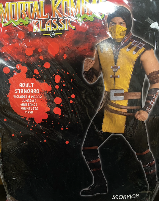6pc. Mortal Kombat Scorpion Costume: Adult Standard Size