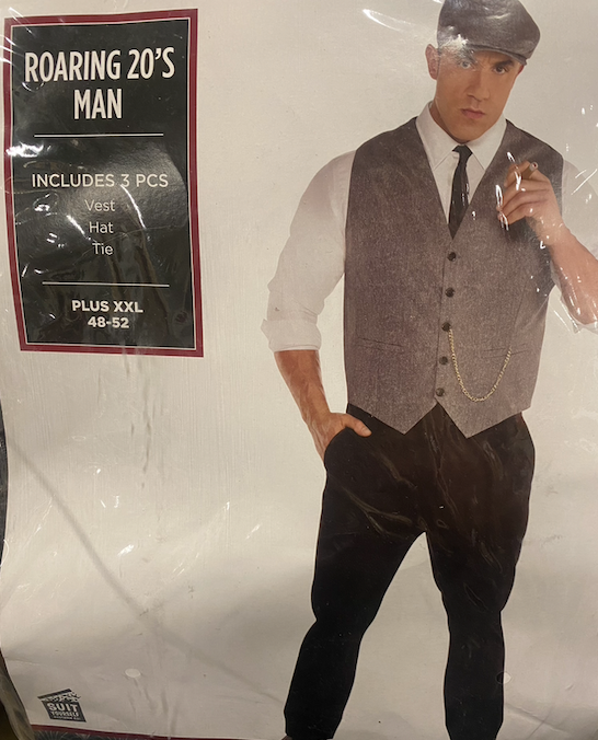 Roaring 20's Man Costume: Adult Plus XXL
