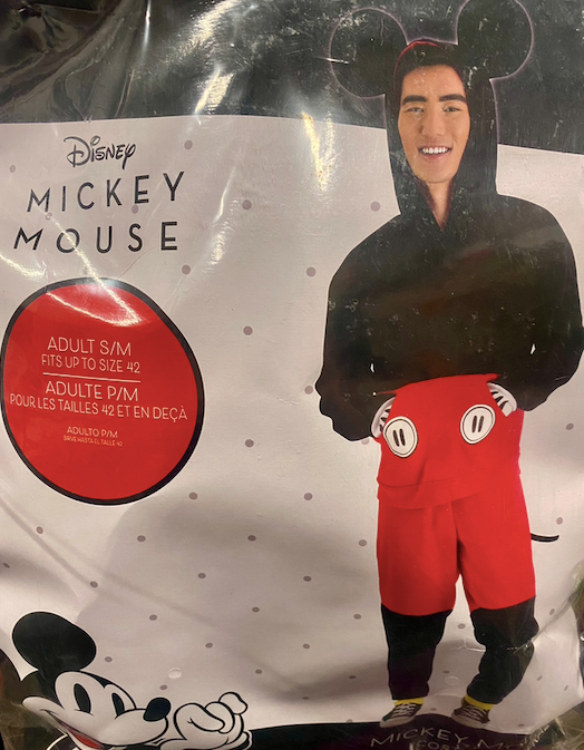 3pc. Mickey Mouse Costume: Adult S/M