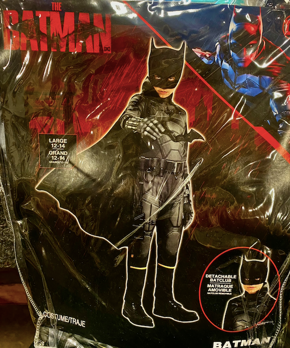 4pc. Batman Costume: Youth Large 12-14