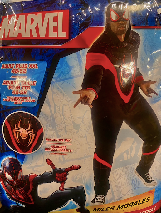 Marvel Miles Morales Costume: Adult Plus XXL 48-52