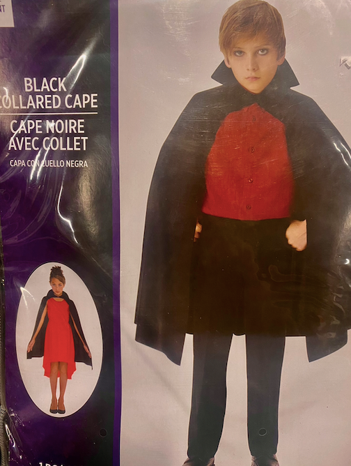 Black Collared Cape: Child One Size