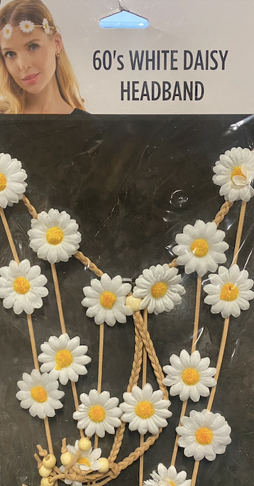 60's White Daisy Headband