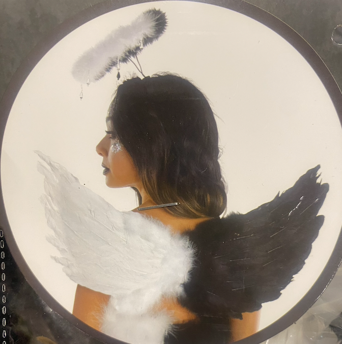 Black & White Feather Angel Wings