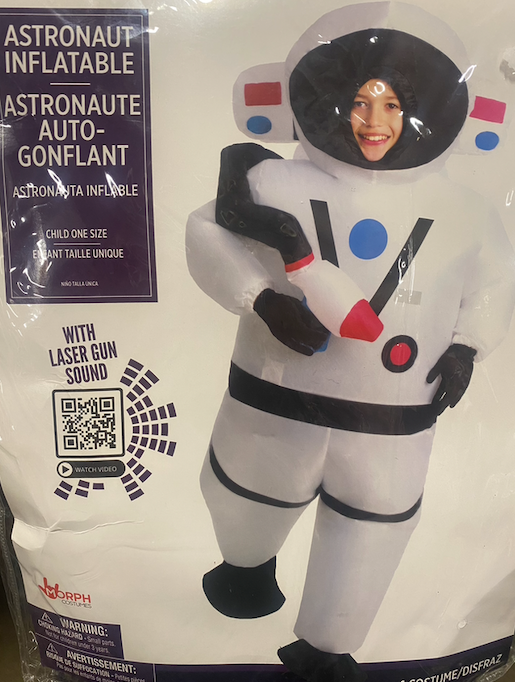 Inflatable Astronaut Halloween Costume: Child One Size