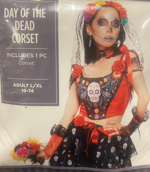 Day Of The Dead Corset: Adult L/XL 10-12