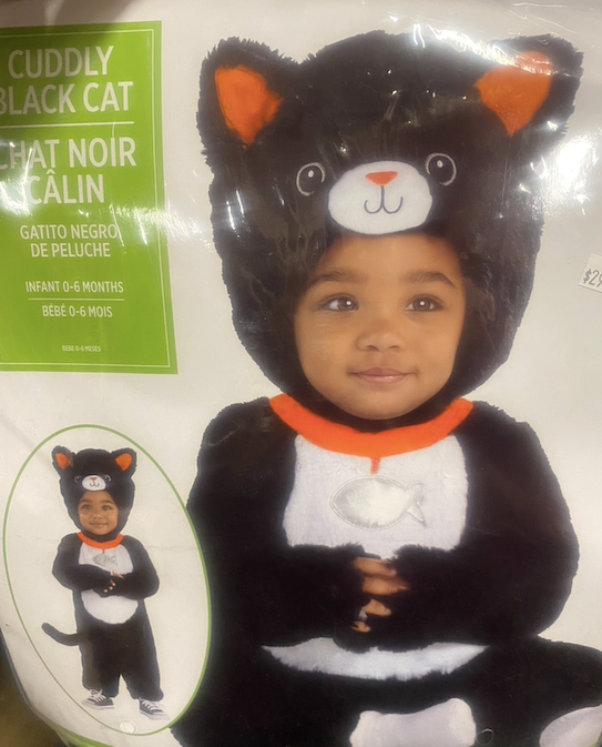 3pc. Cuddly Black Cat Halloween Costume: Infant 0-6m