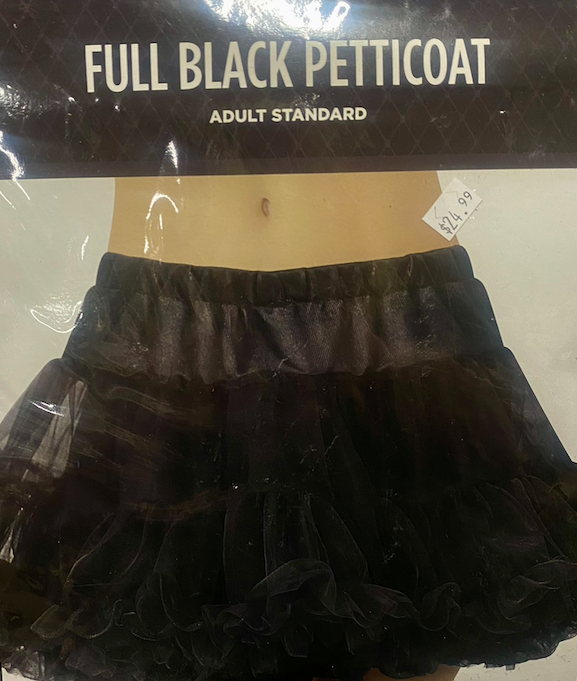 Full Black Petticoat: Adult Standard Size