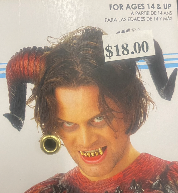 Demon Horns w/Teeth Halloween Accessory Kit