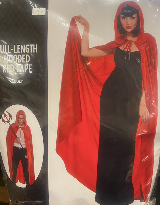 Full-Length Hooded Red Cape - Adult One Size