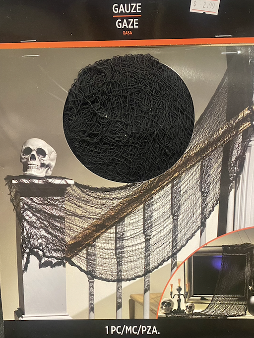 Halloween Decor: 1pc Black Gauze 30"x60"