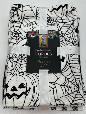 Spiderweb Pumpkin Black/White Napkins - 8ct