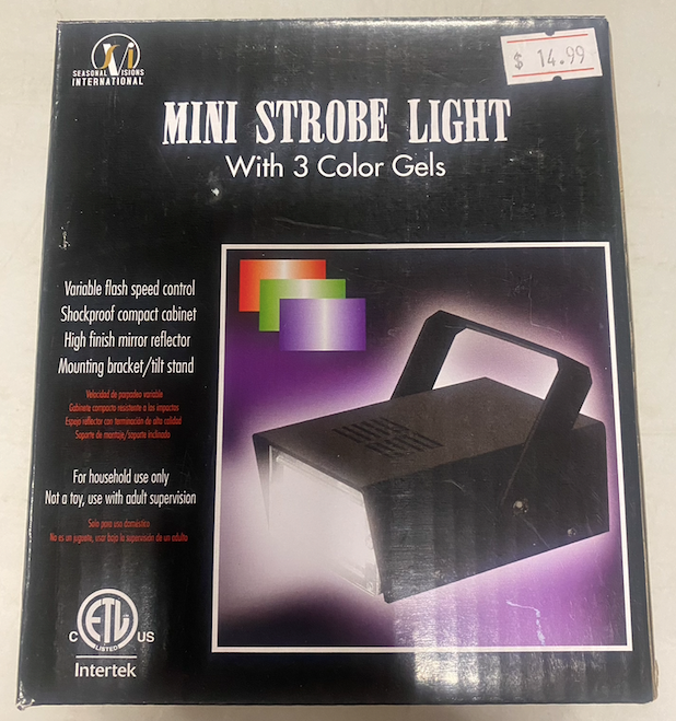 Mini Strobe Light w/3 Color Gels