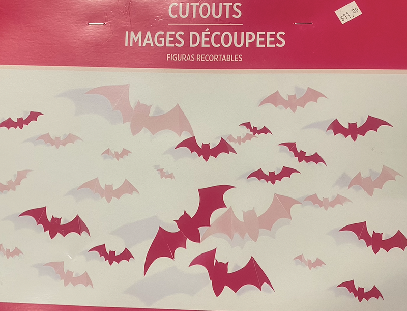 50pc. Pink Bat Halloween Decoration Cutouts