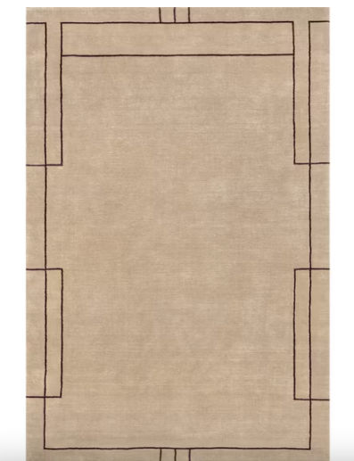 Nile Bordered Wool-Blend Area Rug Tan 7'6"x9'5"
