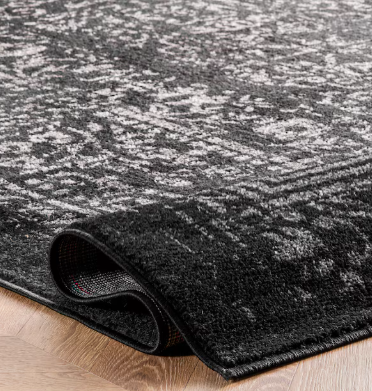 Smoky Vintage Distressed Medallion Area Rug 4'x6'