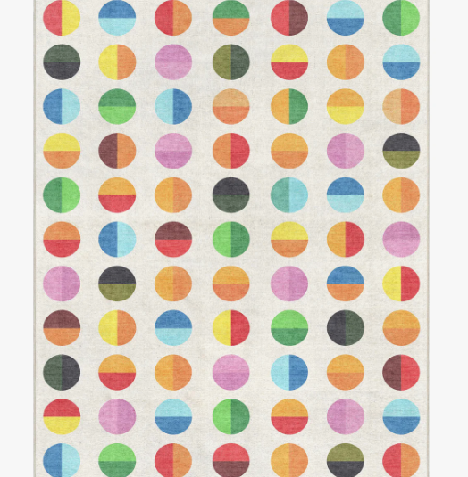 Well Woven Modern Multi Color Polka Dot Washable Kids Area Rug 8'x9'6'