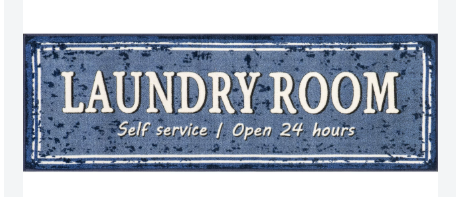 "Laundry Room" Mat Blue 1'7"x4'9"