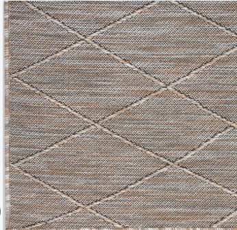 Washable Solutions Grey/Mocha Diamond Area Rug 3'x5'