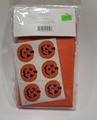 Halloween Treat Bags w/Stickers Pumpkin 12ct