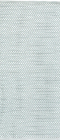 Herringbone Handwoven Indoor/Outdoor Rug Blue Ivory 2'6x8'